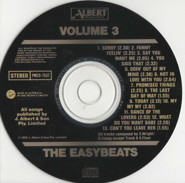 Easybeats - Volume 3 (Rare 1989 Australian CD) NM