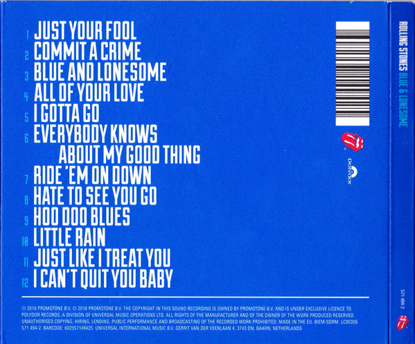 Rolling Stones - Blue & Lonesome (2016 Digi-pak CD) Mint