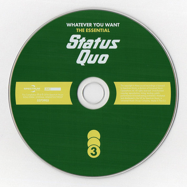 Status Quo - Whatever You want ~ The Essential (2016 Triple CD Set) NM