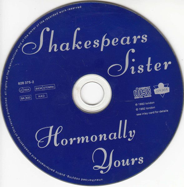 Shakespear's Sister - Hormonally Yours (1992 UK CD) VG+