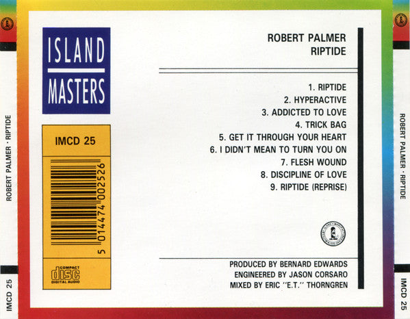 Robert Palmer - Riptide (1989 CD) NM