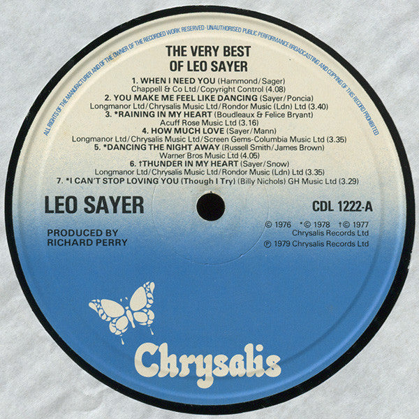 Leo Sayer - The Very Best of (Cheap Vinyl LP) NM/NM