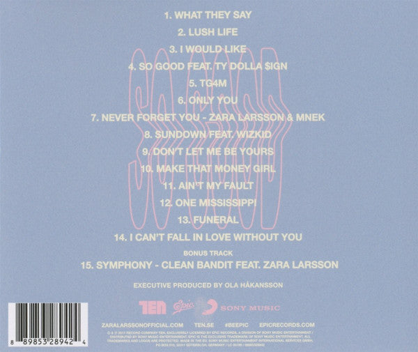 Zara Larsson - So Good (2017 CD) Sealed