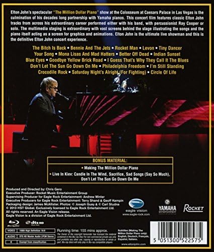 Elton John - The Million Dollar Piano (2014 Blu-ray) Sealed