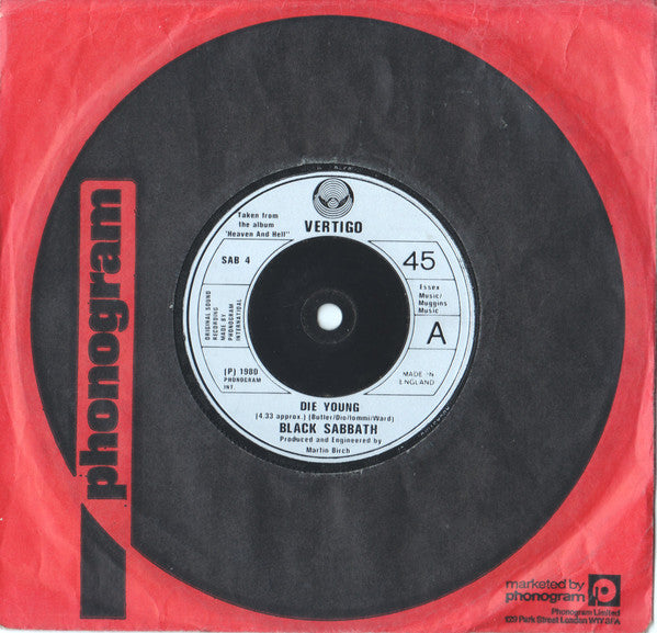 Black Sabbath - Die Young (Vinyl Single 1980 UK) EX