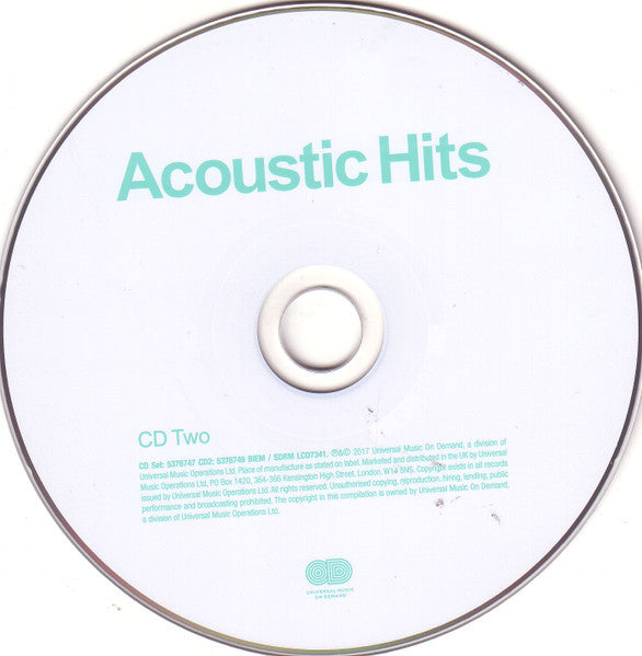 Various - Acoustic Hits - (2017 Double CD Album) New