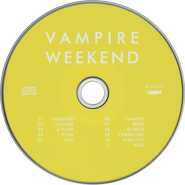 Vampire Weekend - Self Titled (2008 CD Album) inc Slip Mint