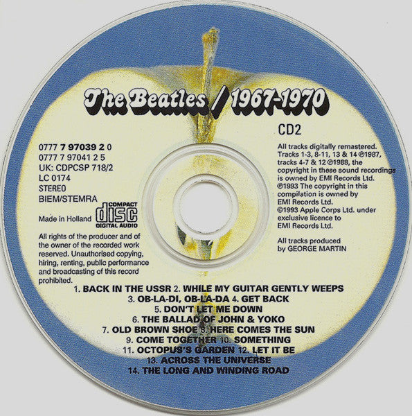Beatles - 1967-1970 *Blue* (1993 Double CD Album) VG+