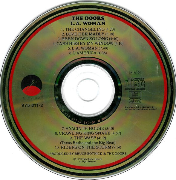 Doors - L.A Woman (1987 Non Coded CD Album) Mint