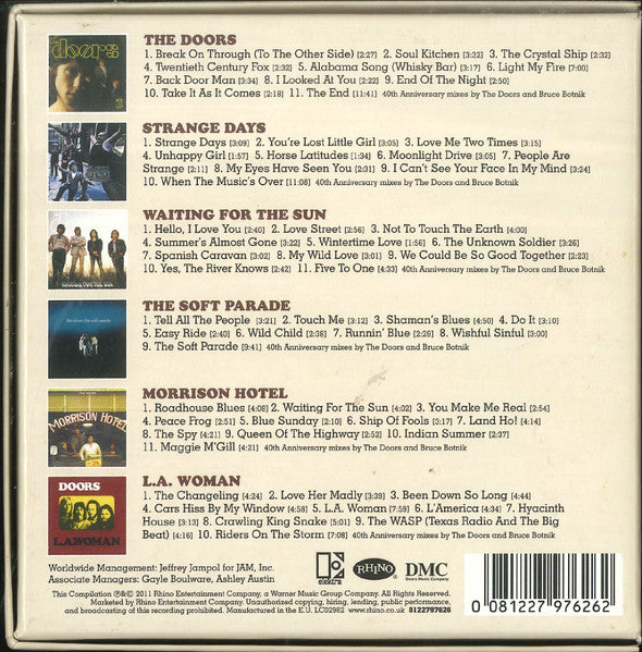 Doors - A Collection (2011 UK CD Box Set / 6 CD Set) Mint