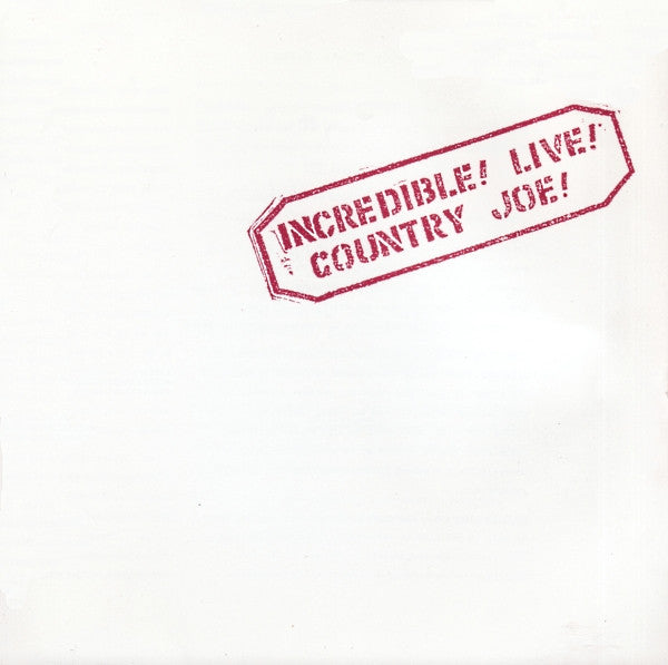 Country Joe McDonald - Incredible! Live (German 1st Press CD) VG+