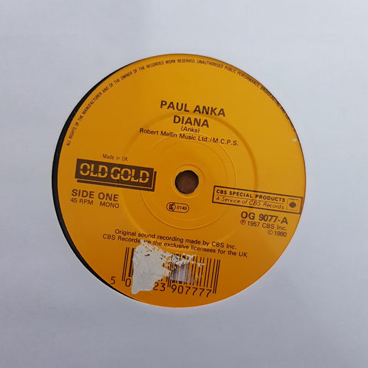 Paul Anka - Diana / You are my Destiny (Old Gold Vinyl 7" Single) EX