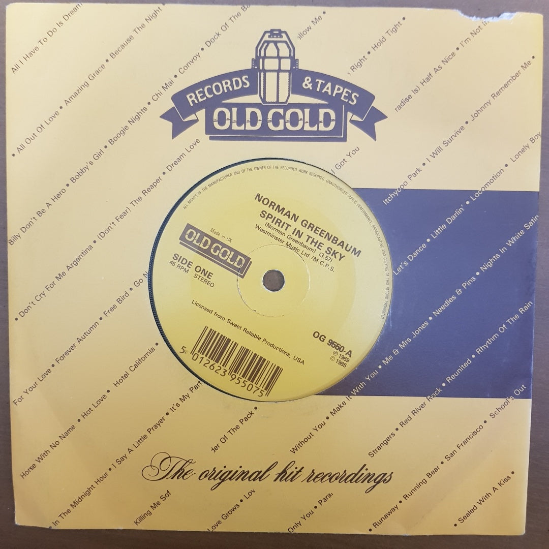 Norman Greenbaum - Spirit in the Sky (Old Gold Vinyl 7" Single) VG+