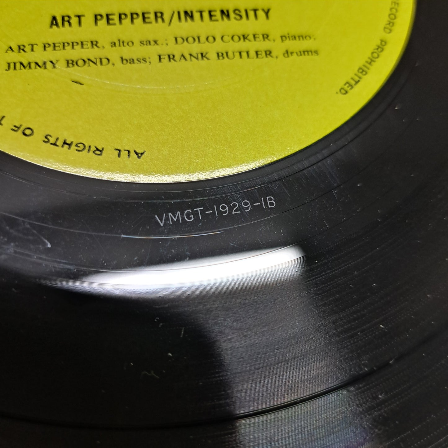 Art Pepper - Intensity (1963 UK mono Vinyl Album) EX/EX