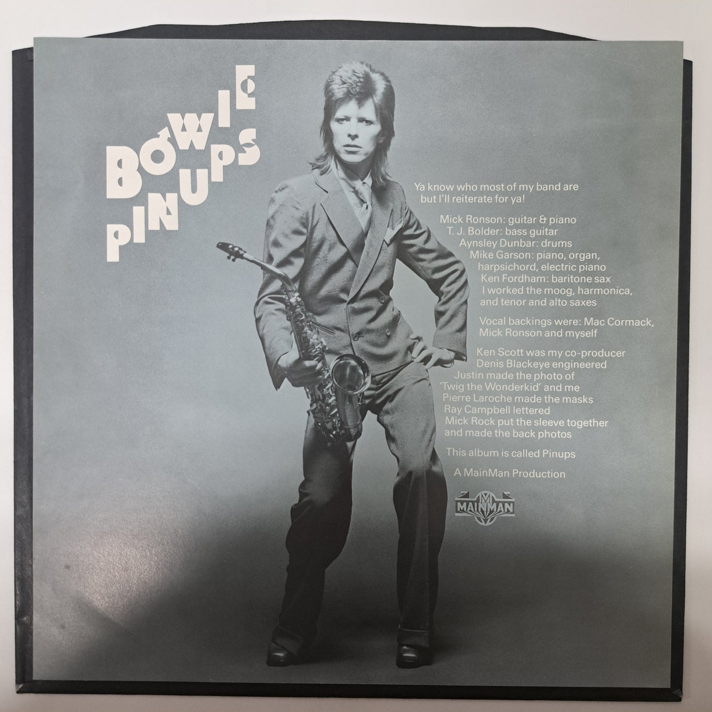 David Bowie - Pinups (Vinyl LP 1973 UK) NM/NM [French Contract Pressing]