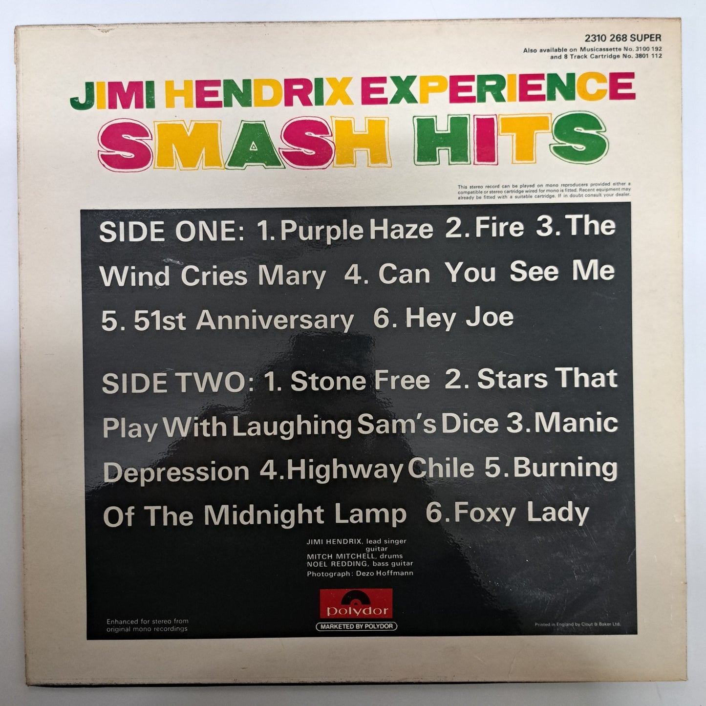 Jimi Hendrix Experience - Smash Hits (Vinyl LP 1971 UK) EX/EX