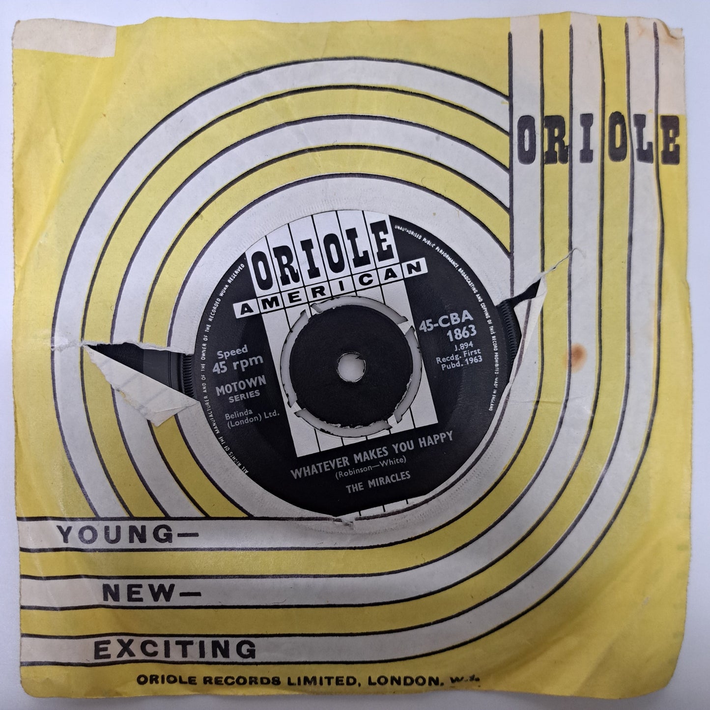 Miracles - Micky's Monkey (1963 Oriole UK Vinyl Single) VG+