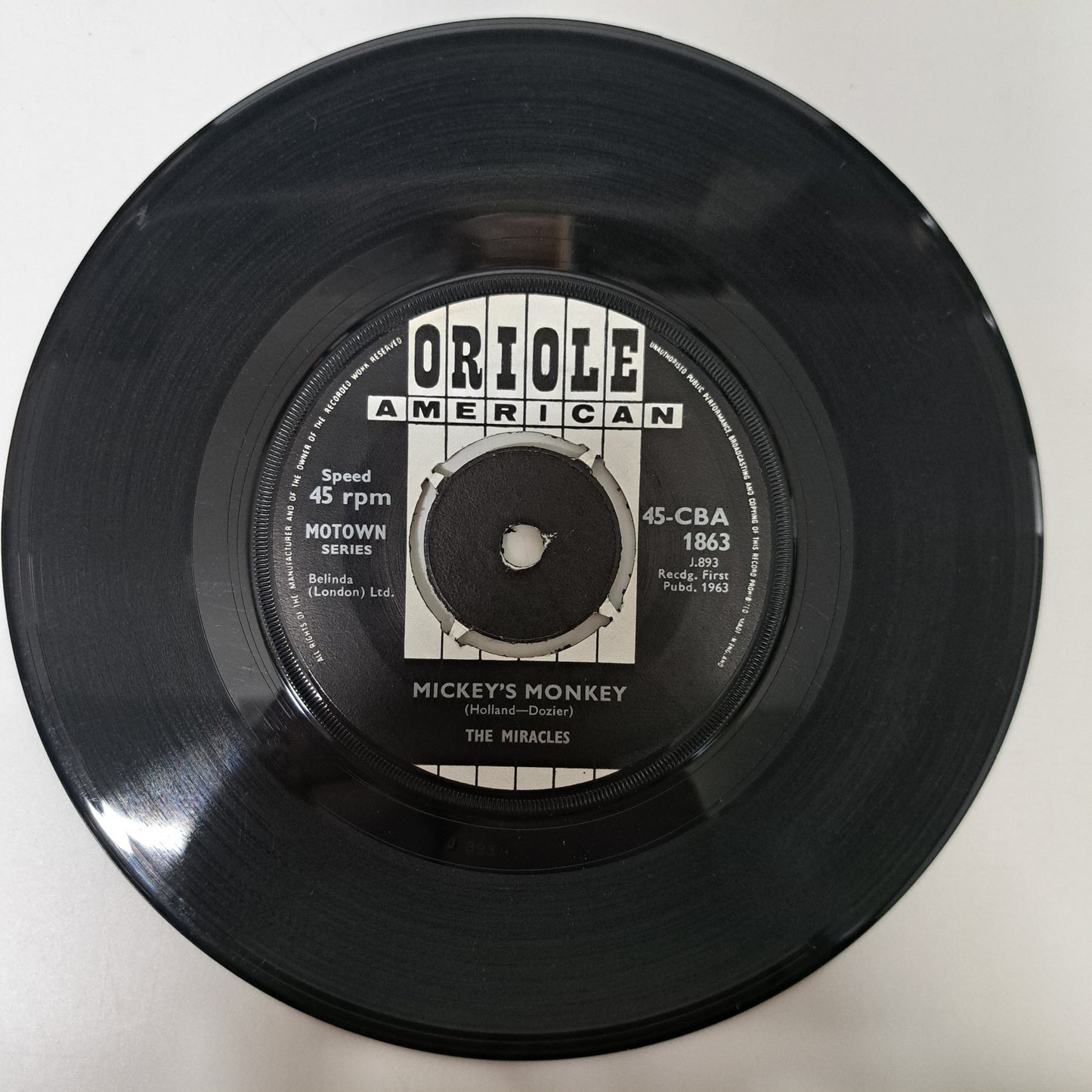 Miracles - Micky's Monkey (1963 Oriole UK Vinyl Single) VG+