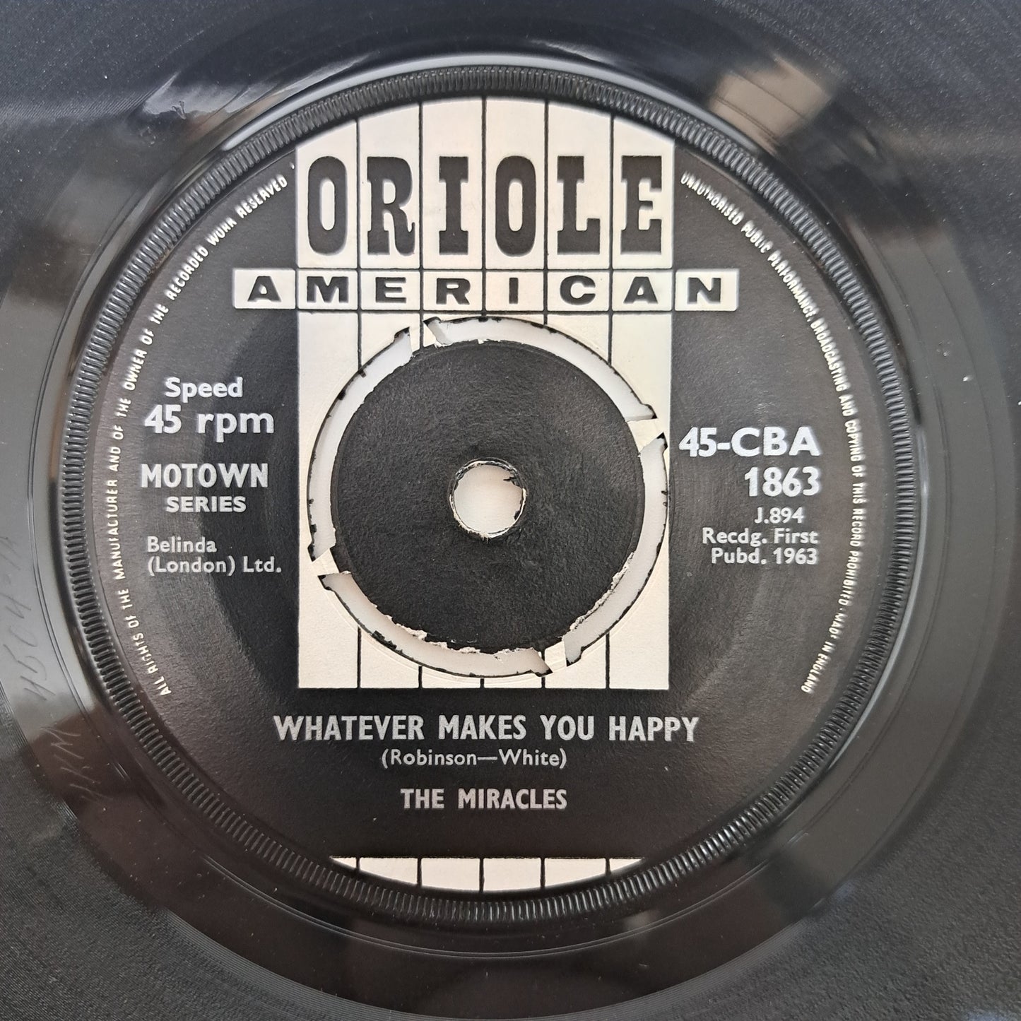 Miracles - Micky's Monkey (1963 Oriole UK Vinyl Single) VG+