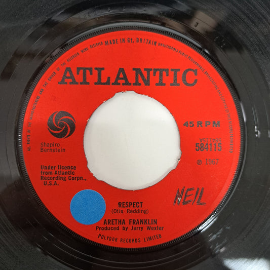 Aretha Franklin - Respect (Vinyl Single) 1967 Atlantic Soul 45 *VG+*