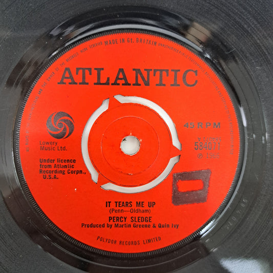 Percy Sledge - It Tears me Up (Vinyl Single) 1966 Atlantic Soul 45 *EX*