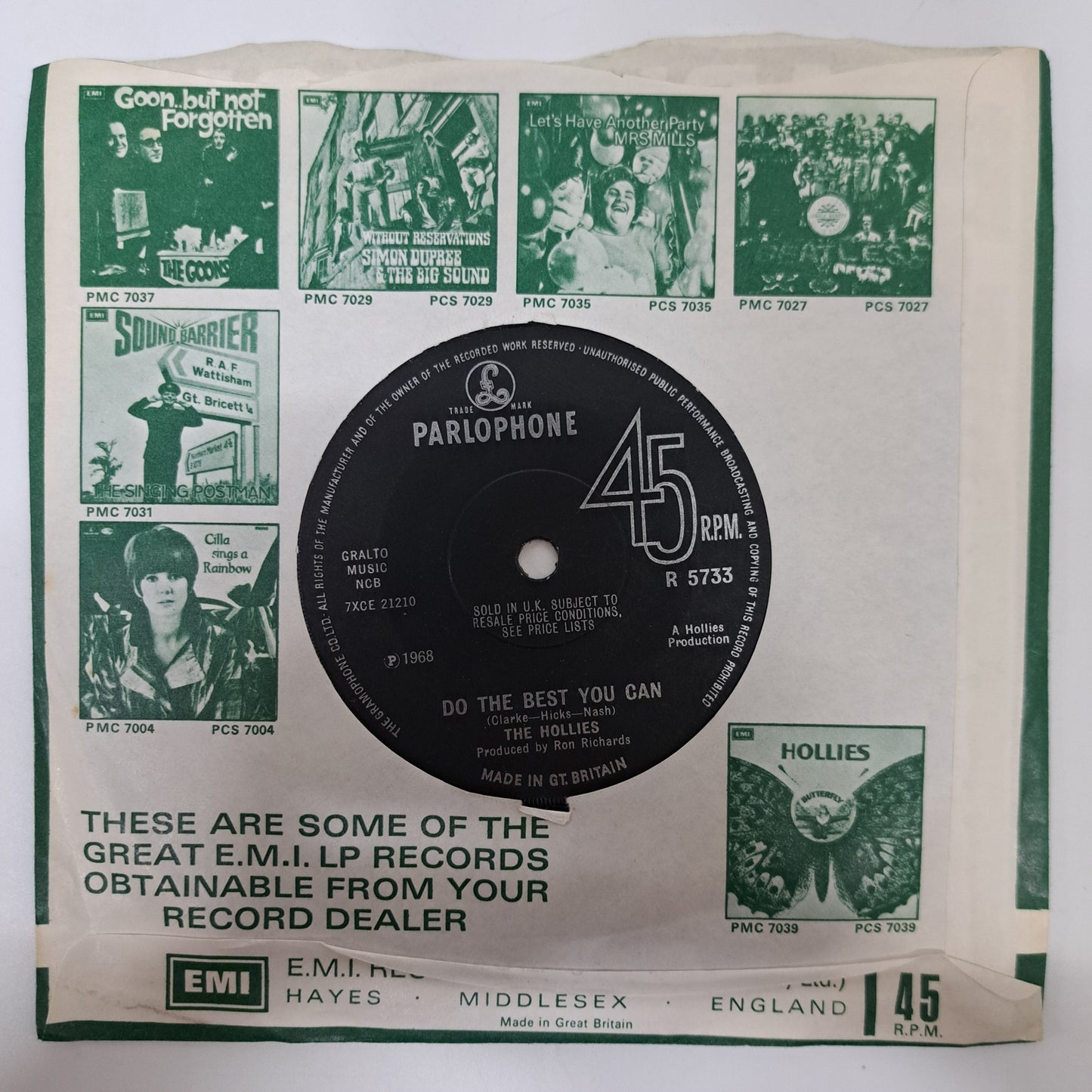 Hollies - Listen to me (Vinyl Single) EX