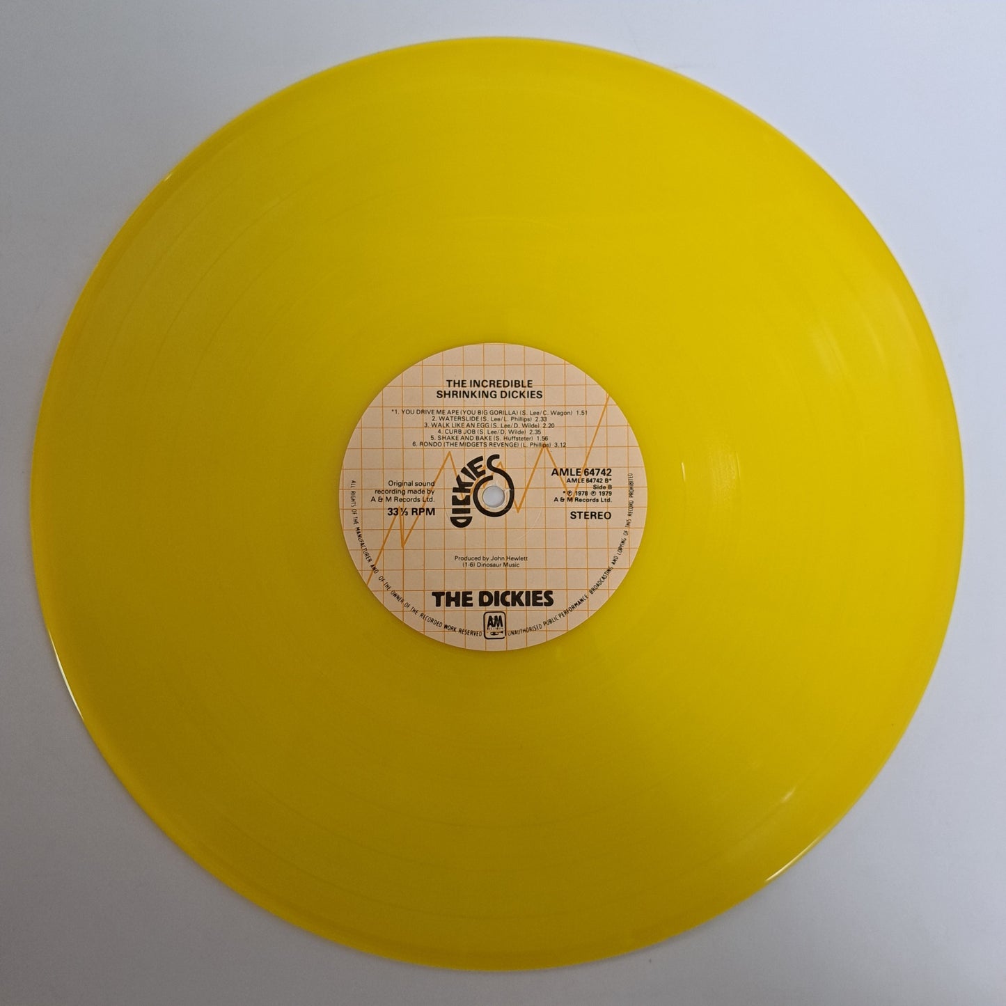 Dickies - The Incredible Shrinking (Yellow Vinyl LP 1979 UK) NM/NM