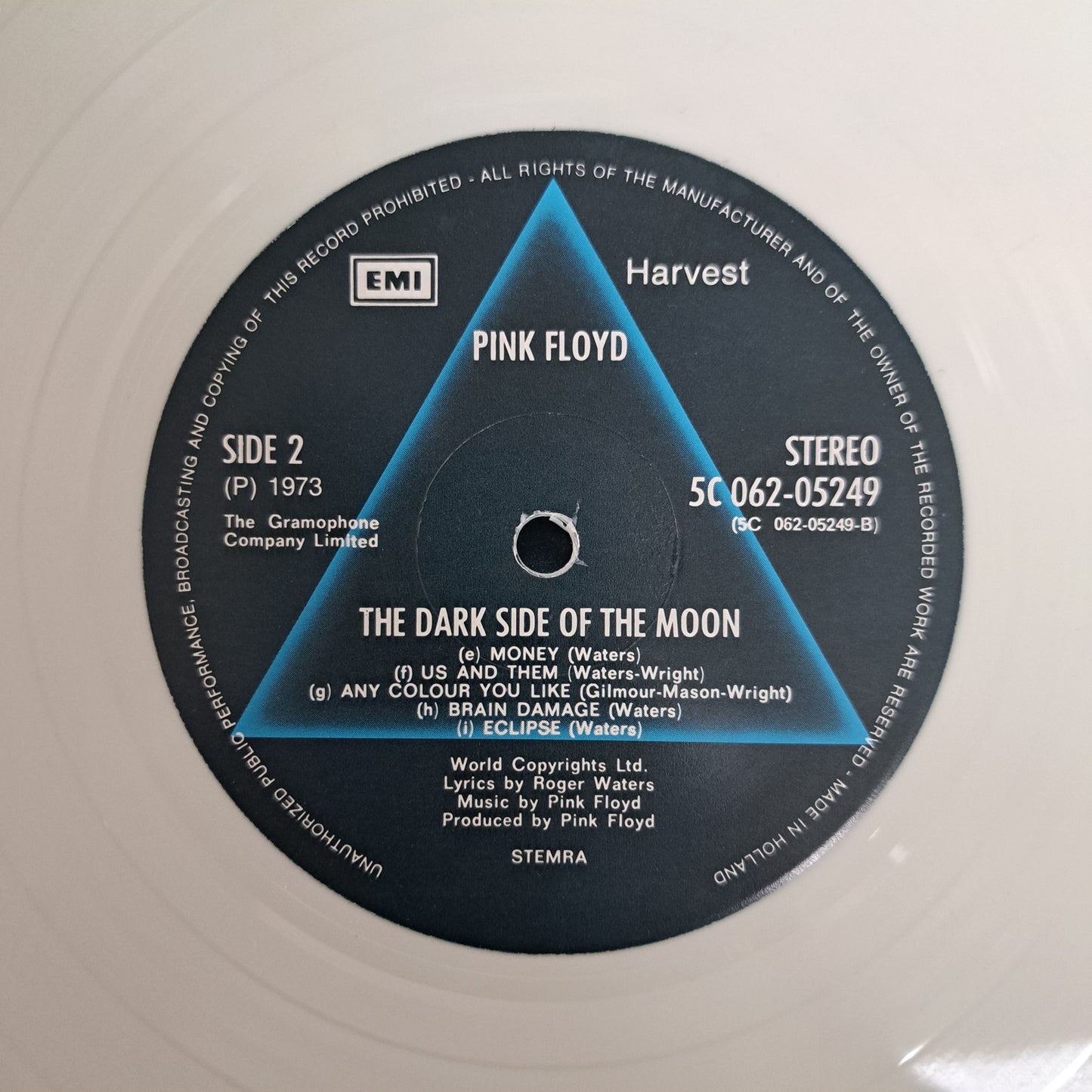 Pink Floyd - Dark Side of the Moon (White Vinyl LP 1978) EX/NM