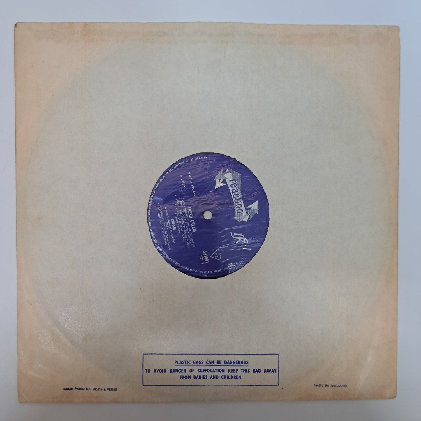 Cream - Fresh Cream (Vinyl LP) VG+/EX+ UK Mono Reaction 1966