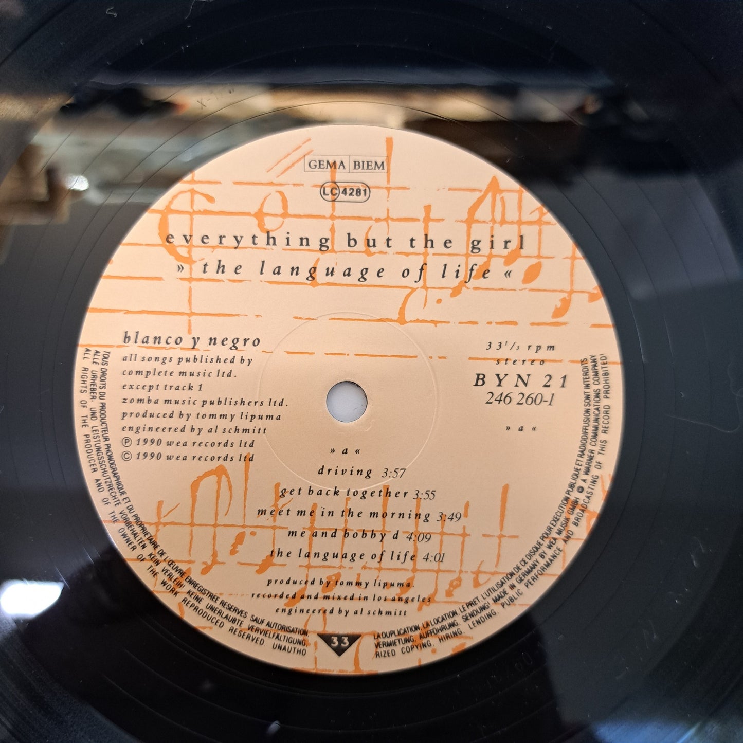 Everything But the Girl - The Language of Life (Vinyl LP 1990) EX/EX