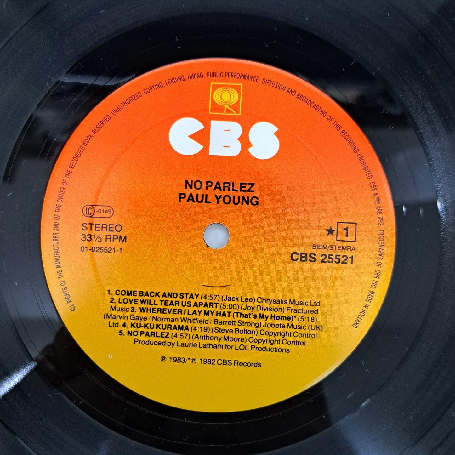 Paul Young - No Parlez (Vinyl LP) Ex/Ex 1983 Album