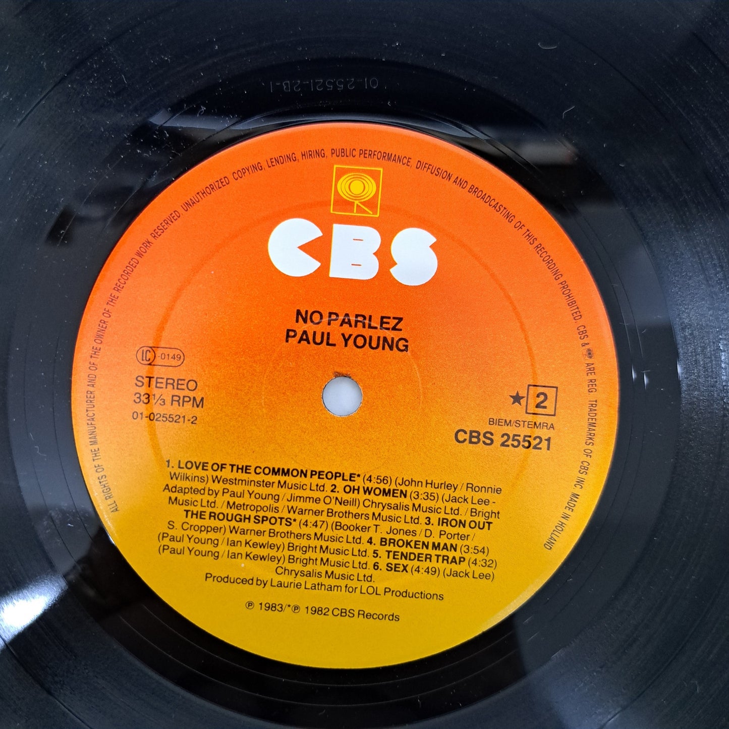 Paul Young - No Parlez (Vinyl LP) Ex/Ex 1983 Album