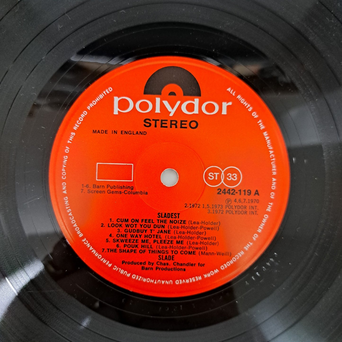 Slade - Sladest (Vinyl LP) VG+/EX UK 1973 Hits Compilation