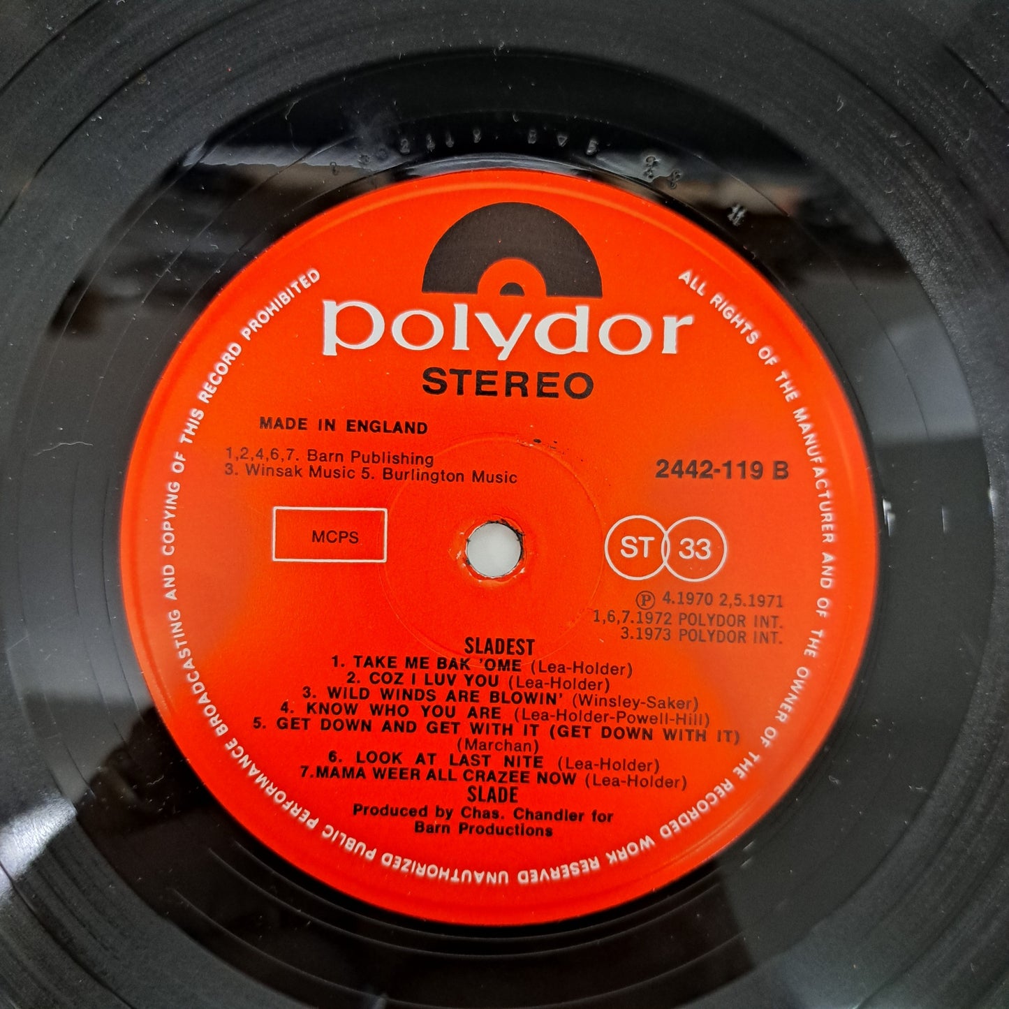 Slade - Sladest (Vinyl LP) VG+/EX UK 1973 Hits Compilation