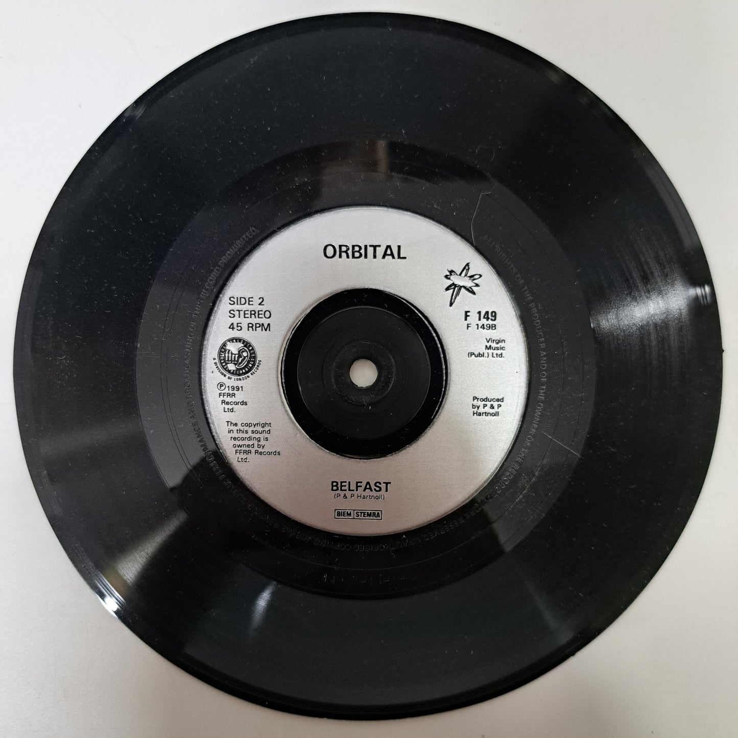 Orbital - III [Satan] (Vinyl Single) Ex/Ex 1991 UK P/S Techno 45