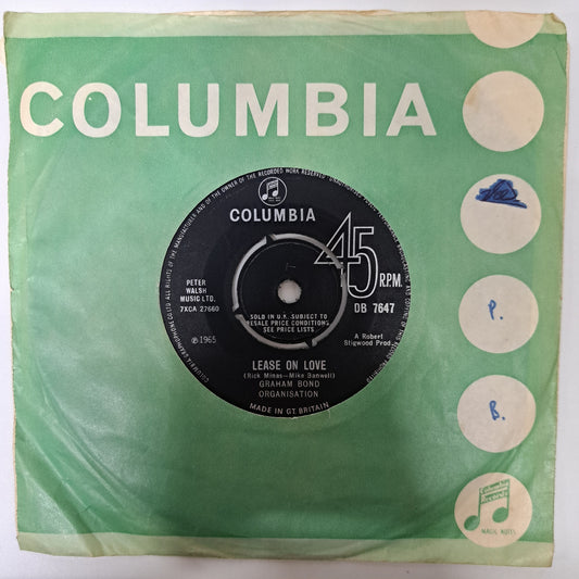 Graham Bond Organisation - Lease on Love (Vinyl Single) VG+ UK DB 7647