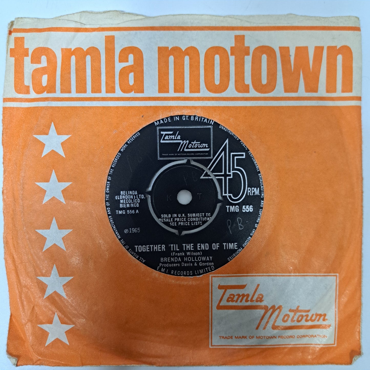 Brenda Holloway - Together 'til the end of Time (TMG 556 Vinyl 45) Ex