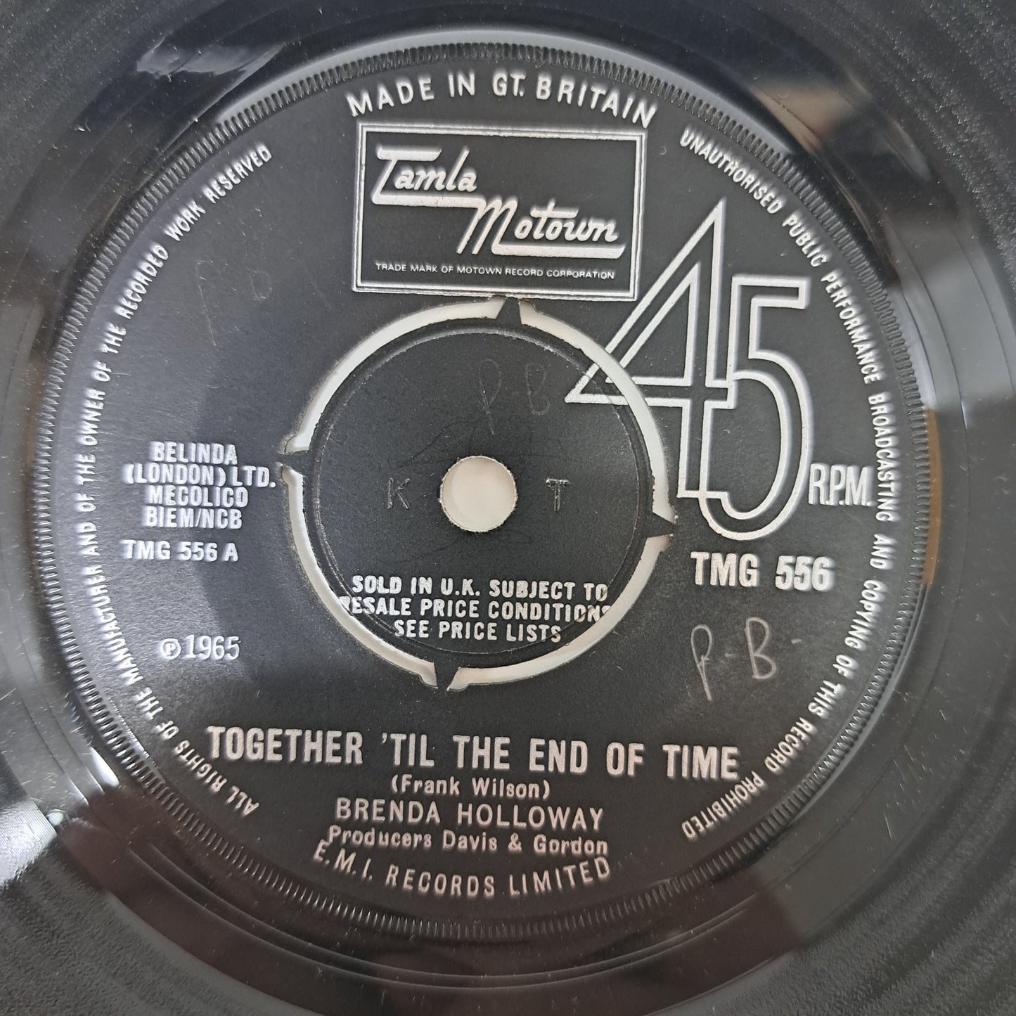 Brenda Holloway - Together 'til the end of Time (TMG 556 Vinyl 45) Ex