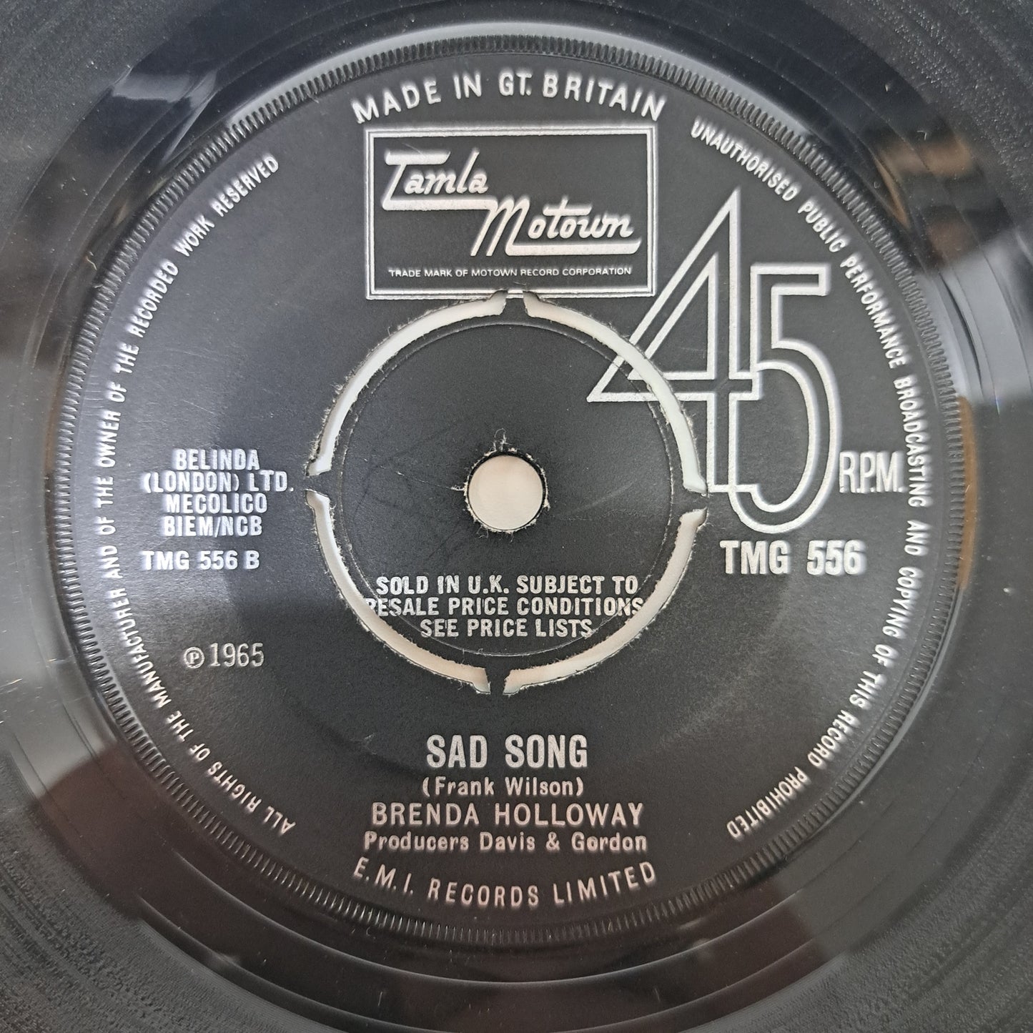 Brenda Holloway - Together 'til the end of Time (TMG 556 Vinyl 45) Ex