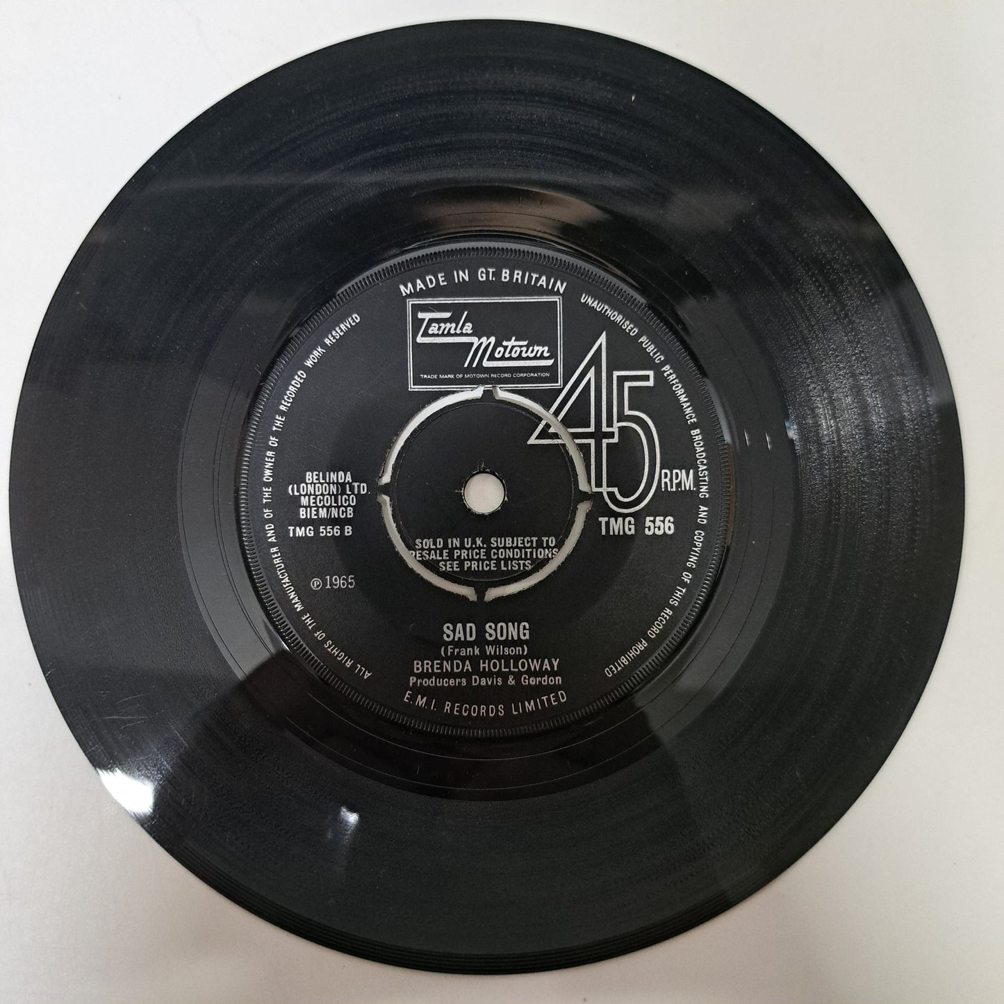 Brenda Holloway - Together 'til the end of Time (TMG 556 Vinyl 45) Ex