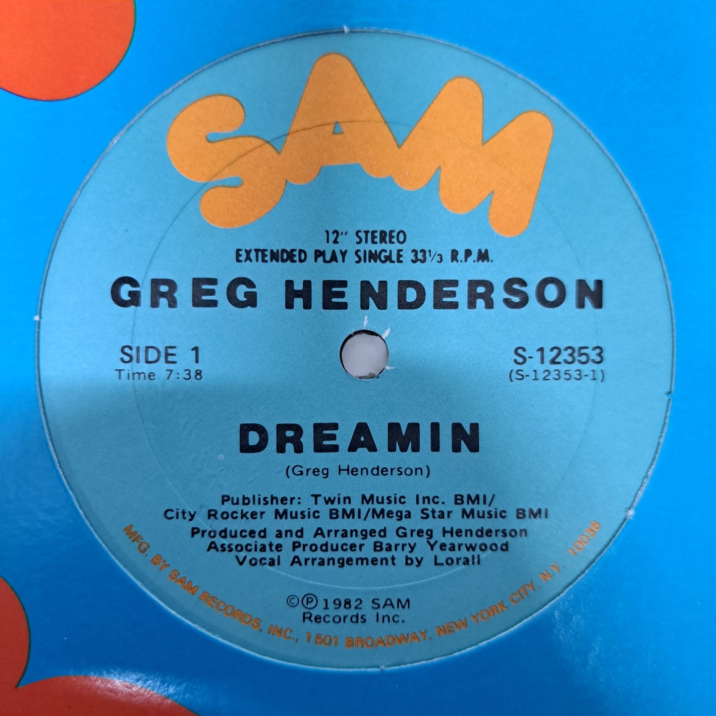Greg Henderson - Dreamin (Vinyl 12" Single) EX/NM rare US Soul Funk 33⅓ rpm