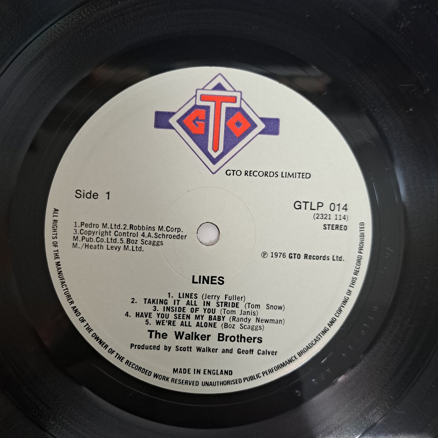 Walker Brothers - Lines (1976 Vinyl LP) NM/NM