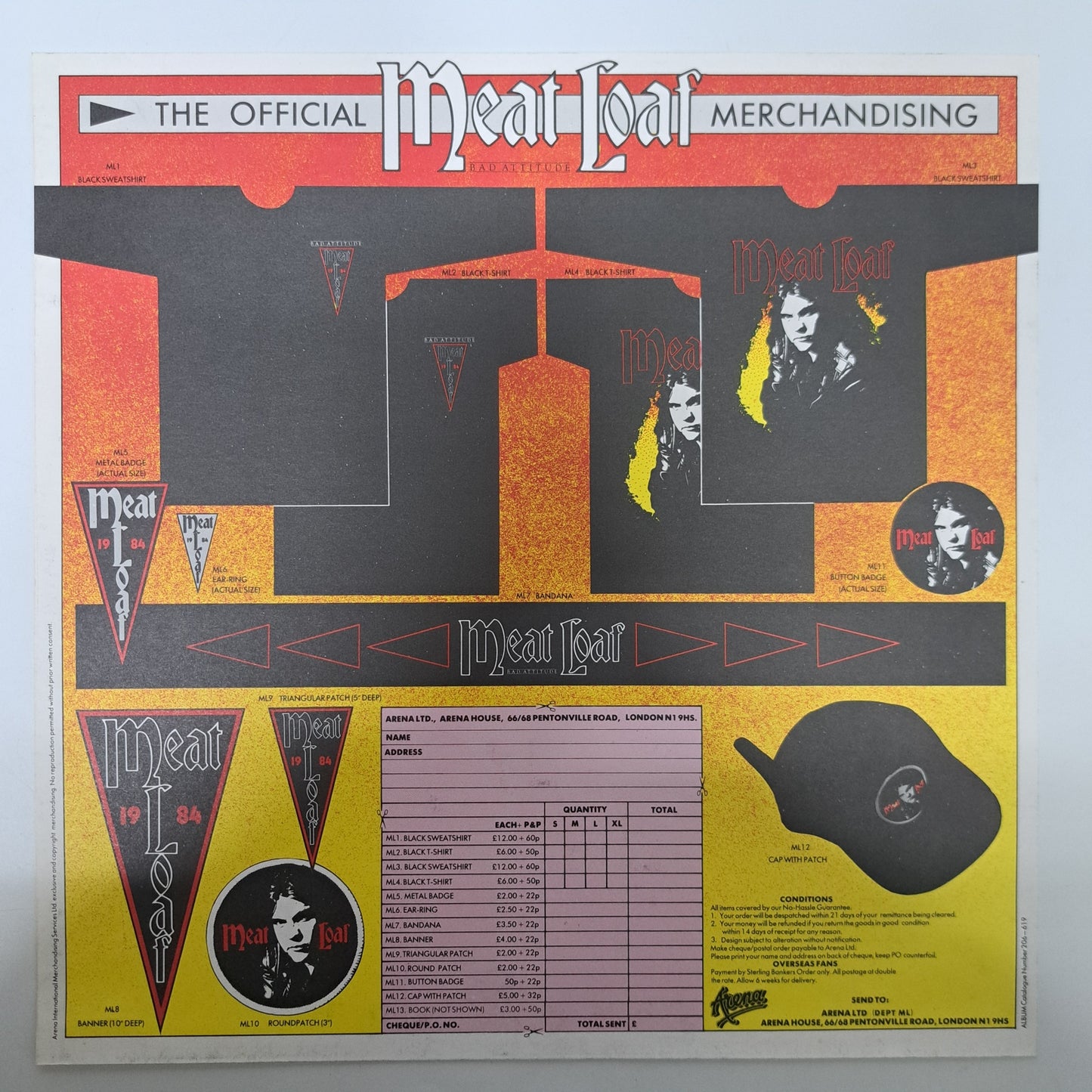 Meat Loaf - Bad Attitude (1984 Vinyl LP Record) EX/VG+