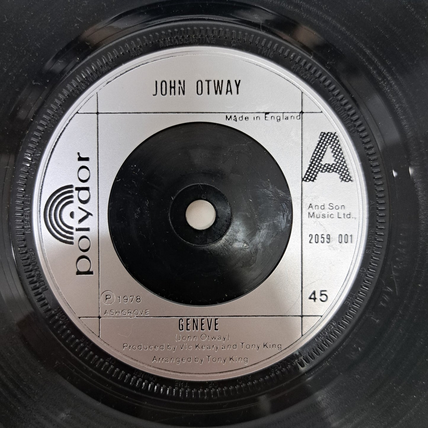 John Otway - Geneve (Vinyl 7" Single) EX/NM