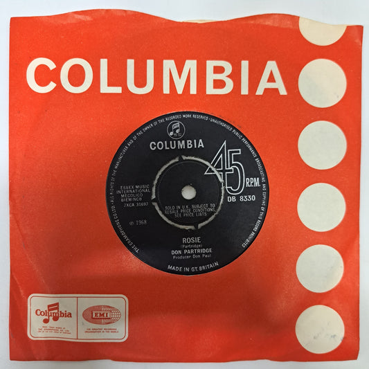 Don Partridge - Rosie (Vinyl 7" Single) EX