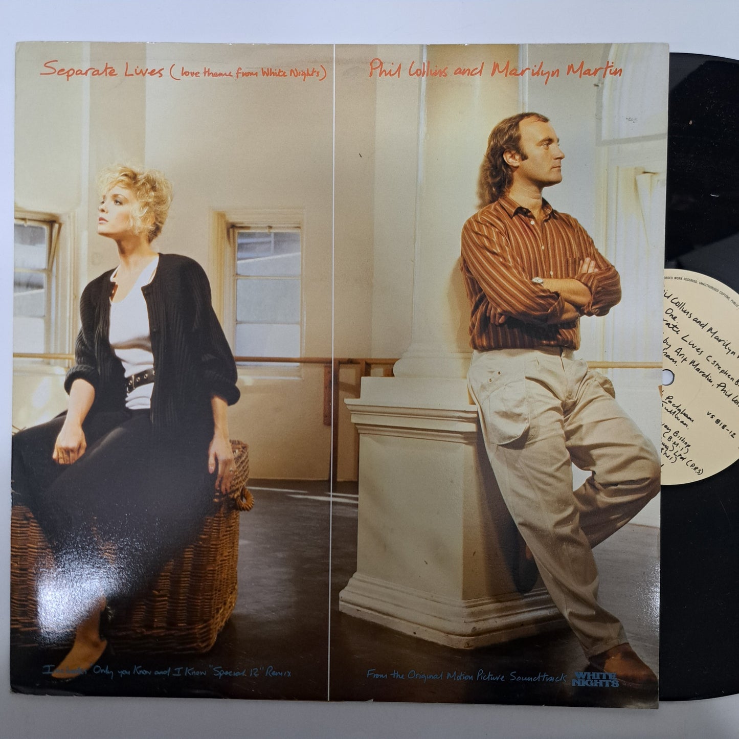 Phil Collins & Marilyn Martin - Separate Lives (Vinyl 12" Single) EX/EX