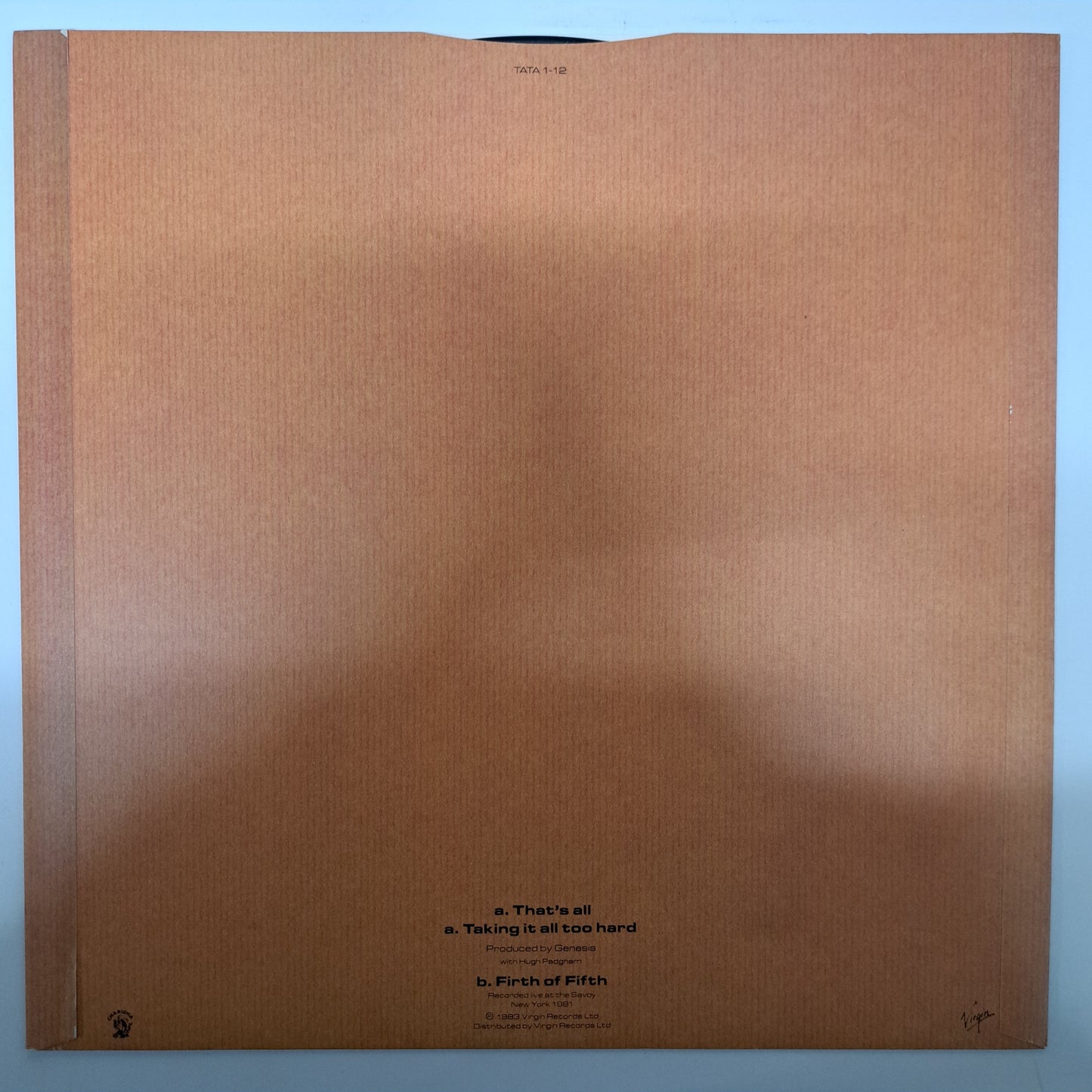 Genesis - That's All (Vinyl 12" Single 1983) NM/MINT