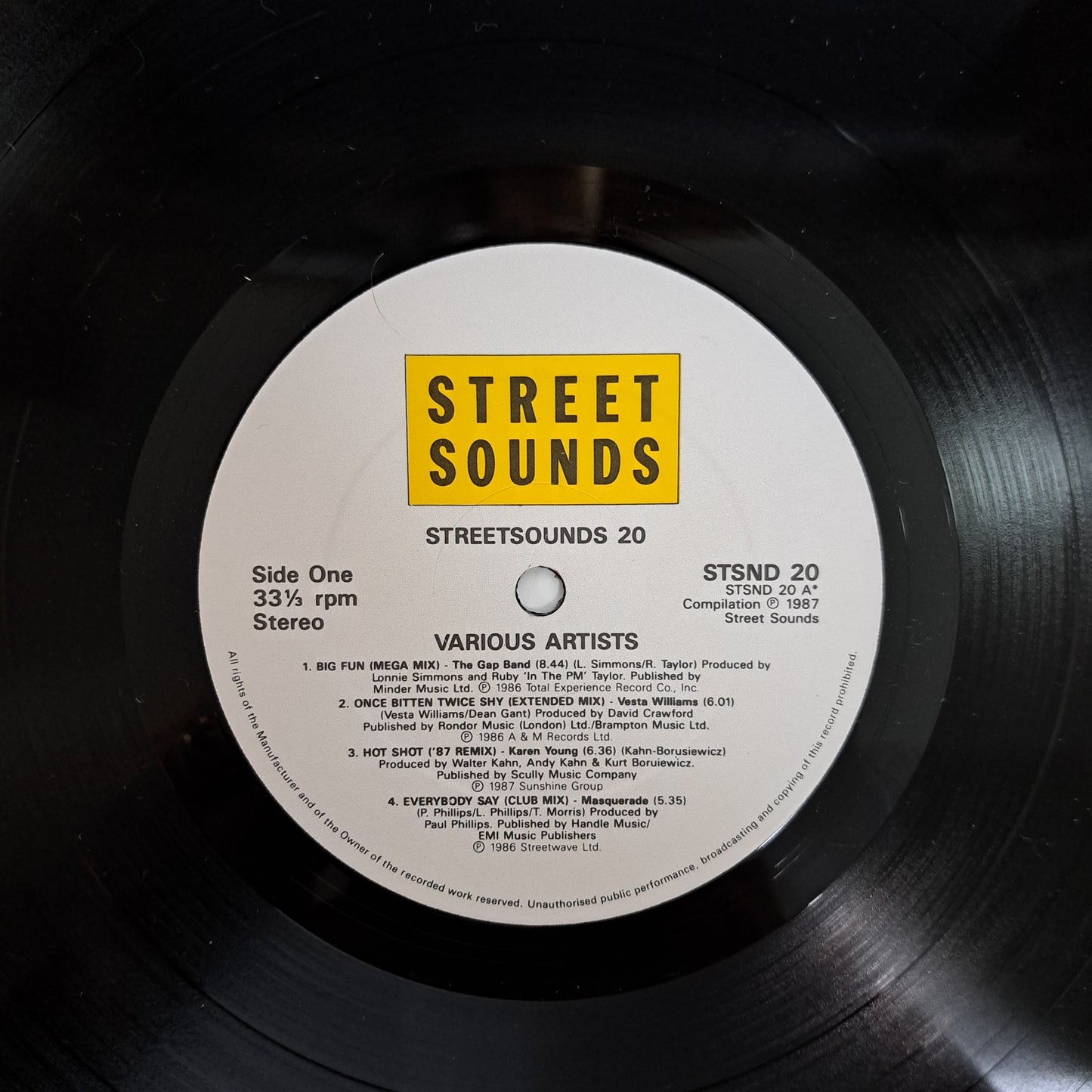 Various - Street Sounds 20 (Vinyl LP1987 UK) NM/NM