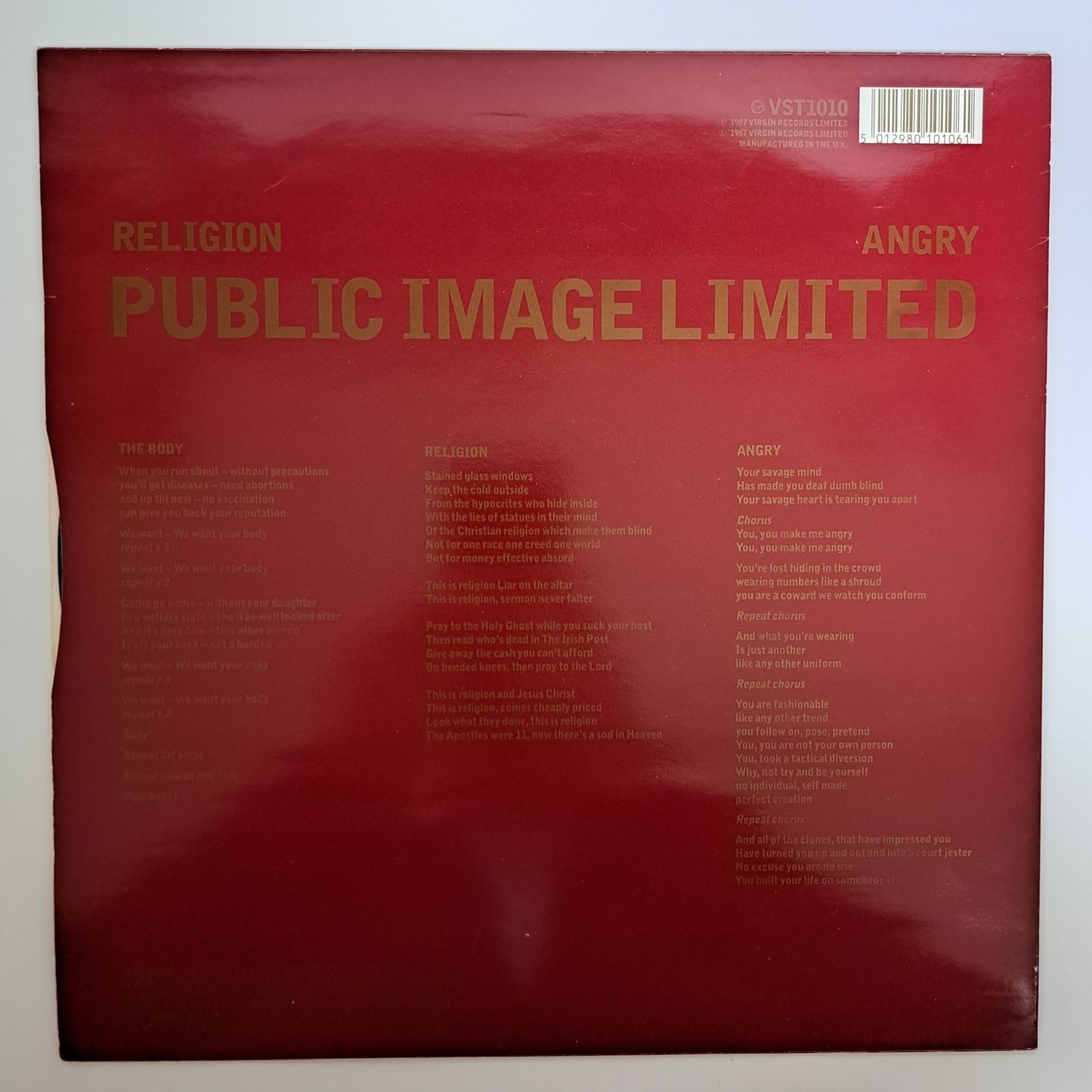 Public Image Limited [PIL] - The Body (Vinyl 12" Single) NM/NM