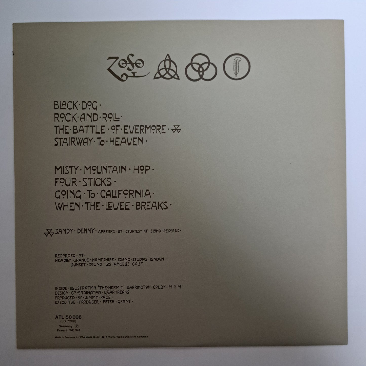 Led Zeppelin - IV Symbols (Vinyl LP EU 80s) NM/EX